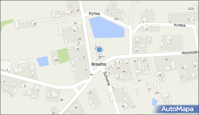 Brzeźno, Długa, 26, mapa Brzeźno