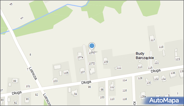 Budy Barcząckie, Długa, 107C, mapa Budy Barcząckie