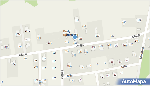 Budy Barcząckie, Długa, 115, mapa Budy Barcząckie