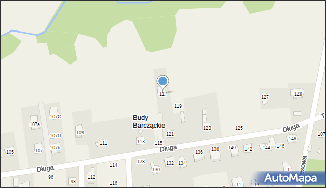 Budy Barcząckie, Długa, 117, mapa Budy Barcząckie