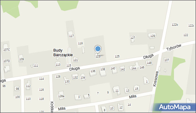Budy Barcząckie, Długa, 123, mapa Budy Barcząckie