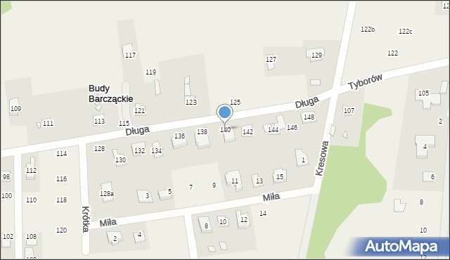 Budy Barcząckie, Długa, 140, mapa Budy Barcząckie