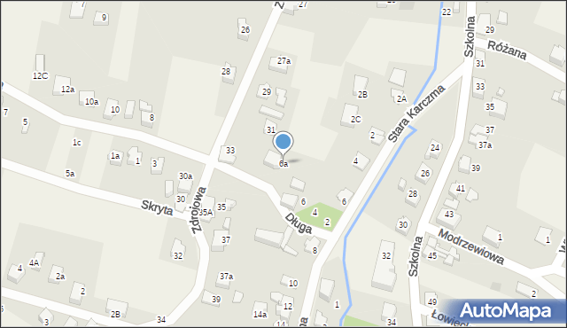 Bujaków, Długa, 6a, mapa Bujaków