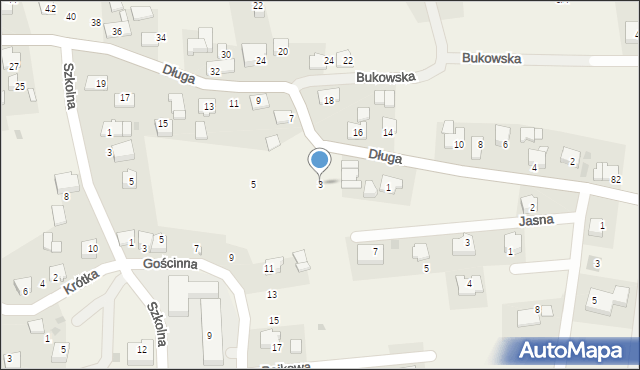 Buków, Długa, 3, mapa Buków