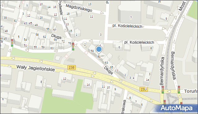 Bydgoszcz, Długa, 61, mapa Bydgoszczy