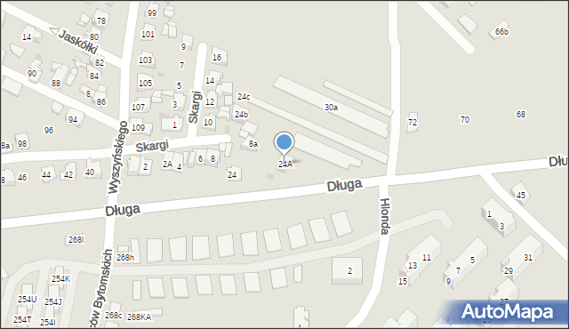 Bytom, Długa, 24A, mapa Bytomia