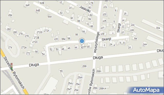 Bytom, Długa, 42, mapa Bytomia