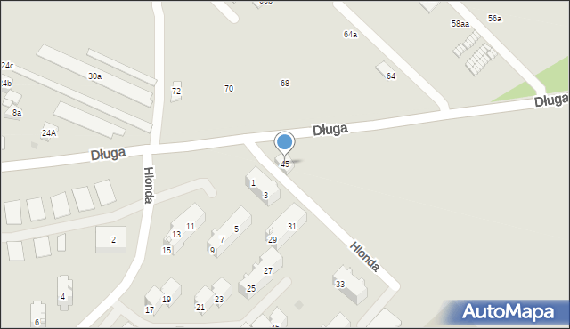 Bytom, Długa, 45, mapa Bytomia