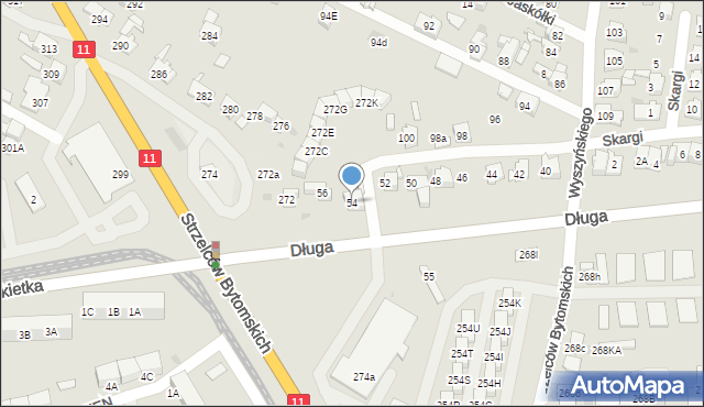 Bytom, Długa, 54, mapa Bytomia