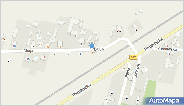 Chechło Pierwsze, Długa, 3, mapa Chechło Pierwsze