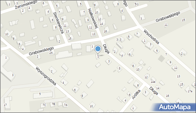 Chodkowo-Działki, Długa, 1, mapa Chodkowo-Działki