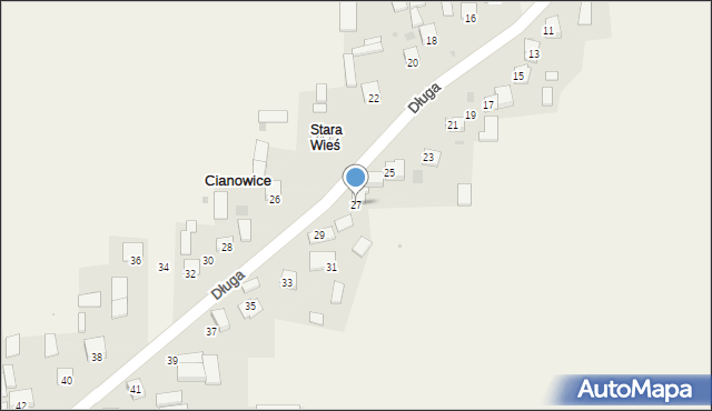 Cianowice, Długa, 27, mapa Cianowice