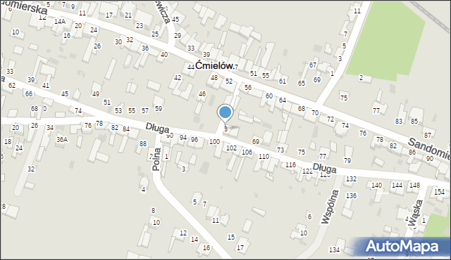 Ćmielów, Długa, 3, mapa Ćmielów