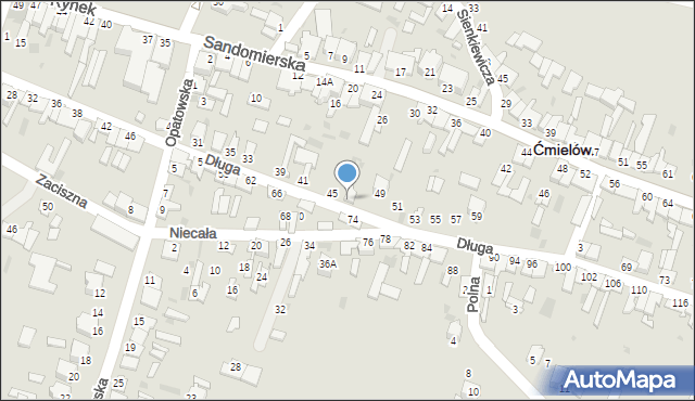 Ćmielów, Długa, 47, mapa Ćmielów