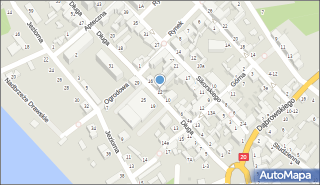 Czaplinek, Długa, 12, mapa Czaplinek