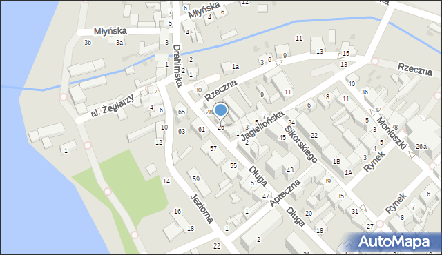 Czaplinek, Długa, 26, mapa Czaplinek