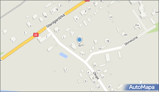 Czarna Woda, Długa, 5A, mapa Czarna Woda