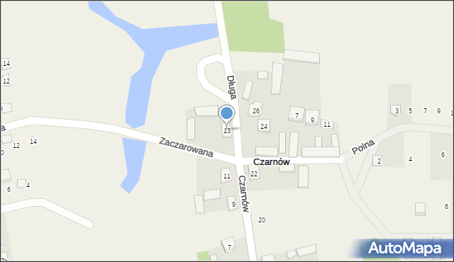 Czarnów, Długa, 13, mapa Czarnów