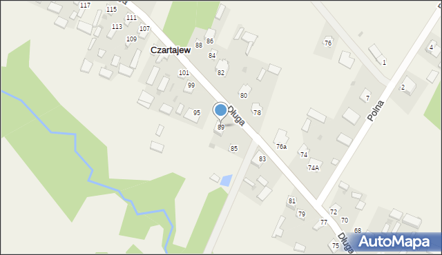 Czartajew, Długa, 89, mapa Czartajew