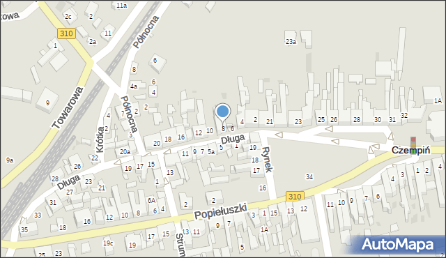 Czempiń, Długa, 8, mapa Czempiń