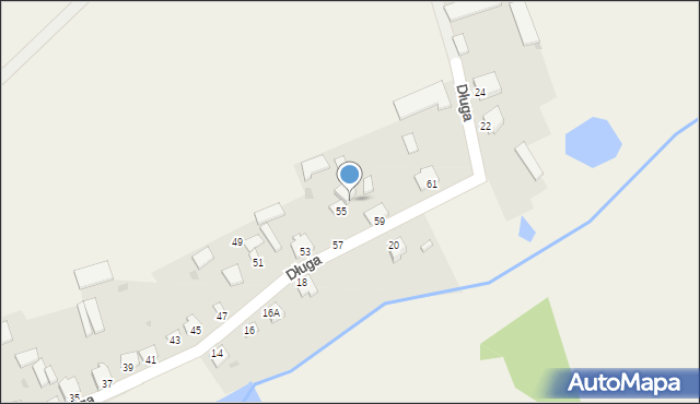 Czernice Borowe, Długa, 55A, mapa Czernice Borowe