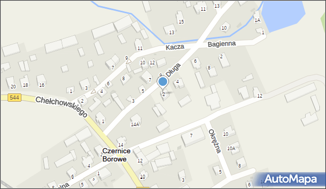 Czernice Borowe, Długa, 2, mapa Czernice Borowe