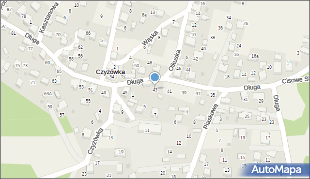 Czyżówka, Długa, 43, mapa Czyżówka