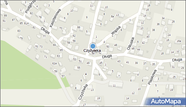 Czyżówka, Długa, 54, mapa Czyżówka