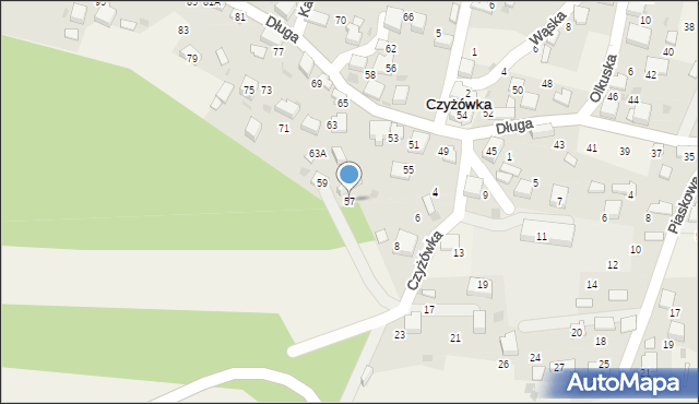 Czyżówka, Długa, 57, mapa Czyżówka