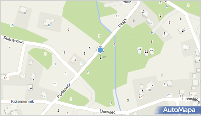 Dąbrowa Szlachecka, Długa, 4, mapa Dąbrowa Szlachecka