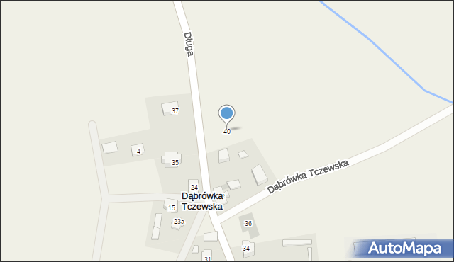 Dąbrówka Tczewska, Długa, 40, mapa Dąbrówka Tczewska