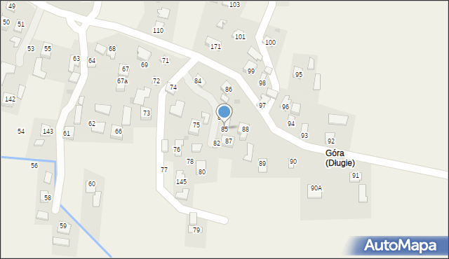 Długie, Długie, 85, mapa Długie