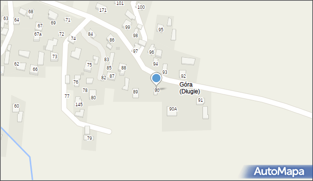 Długie, Długie, 90, mapa Długie