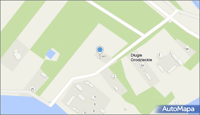Długie Grodzieckie, Długie Grodzieckie, 1, mapa Długie Grodzieckie