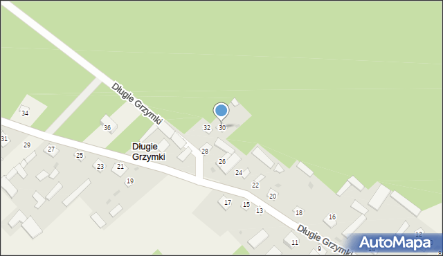 Długie Grzymki, Długie Grzymki, 30, mapa Długie Grzymki