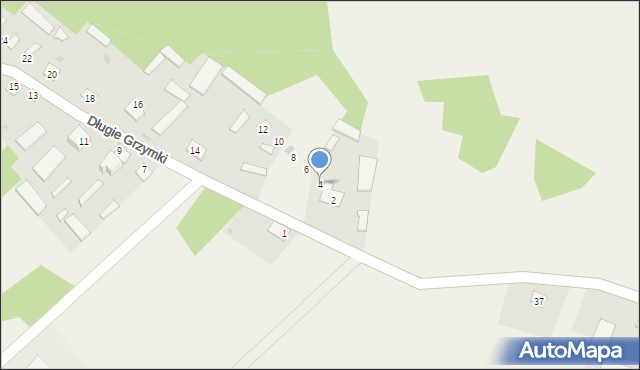 Długie Grzymki, Długie Grzymki, 4, mapa Długie Grzymki