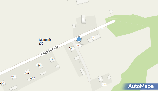 Długobór, Długobór, 51/1, mapa Długobór