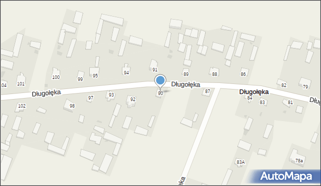 Długołęka, Długołęka, 90, mapa Długołęka