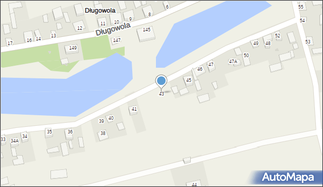 Długowola, Długowola, 43, mapa Długowola