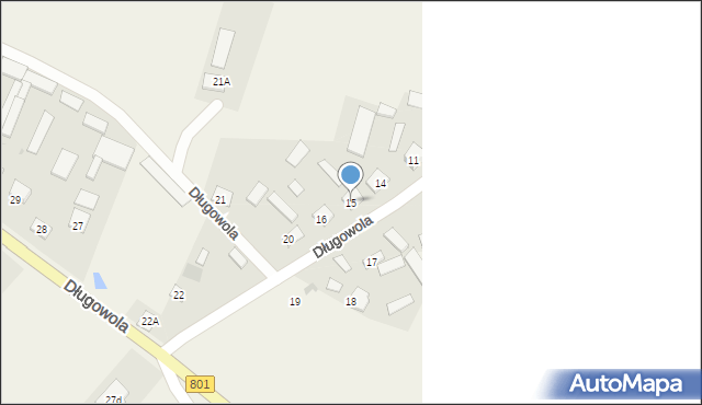 Długowola, Długowola, 15, mapa Długowola