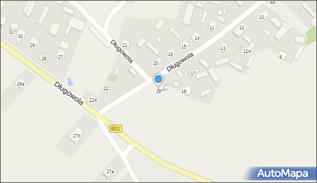 Długowola, Długowola, 19, mapa Długowola