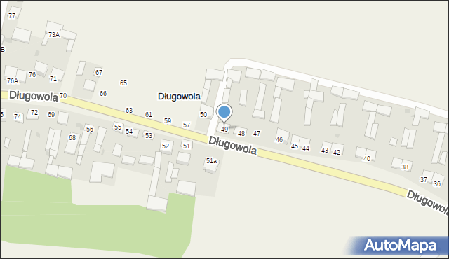 Długowola, Długowola, 49, mapa Długowola