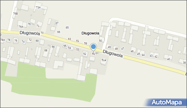 Długowola, Długowola, 51, mapa Długowola