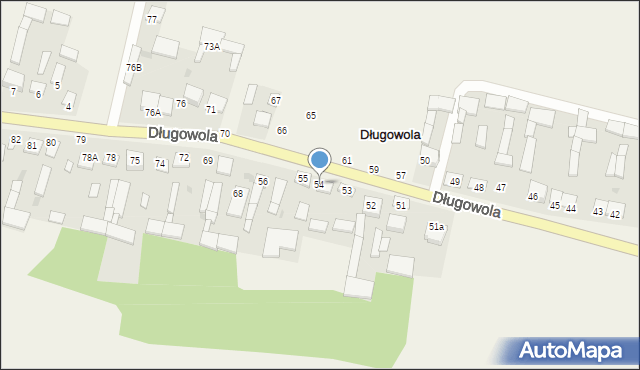 Długowola, Długowola, 54, mapa Długowola