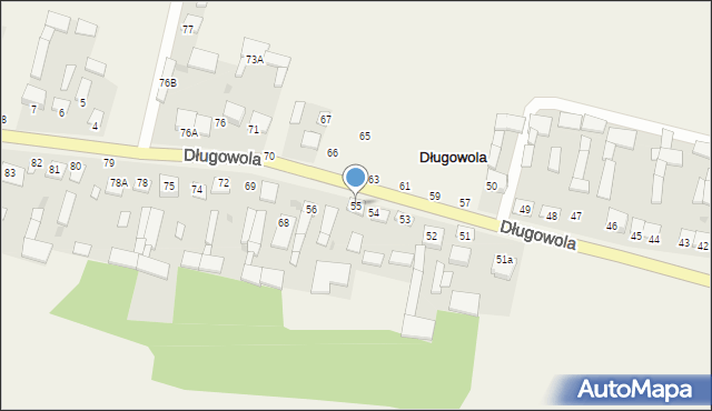 Długowola, Długowola, 55, mapa Długowola