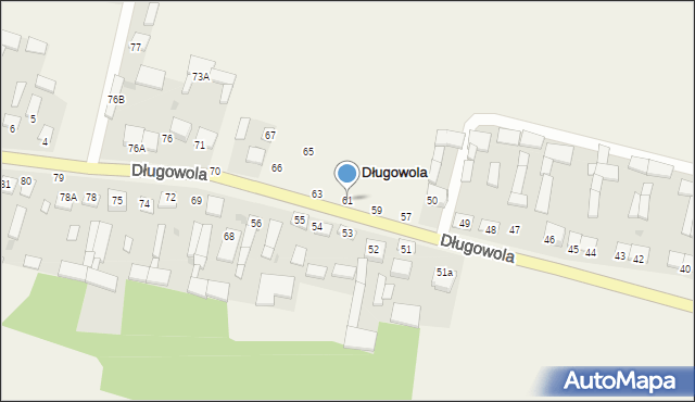 Długowola, Długowola, 61, mapa Długowola