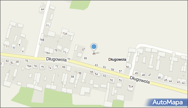 Długowola, Długowola, 65, mapa Długowola