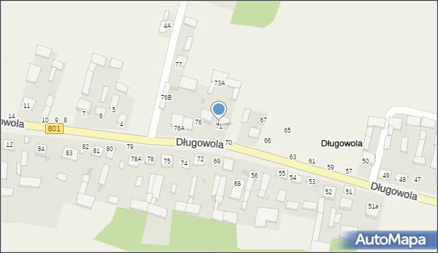 Długowola, Długowola, 71, mapa Długowola