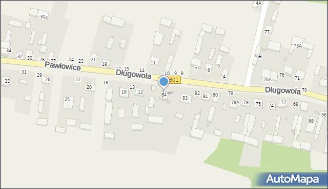 Długowola, Długowola, 84, mapa Długowola