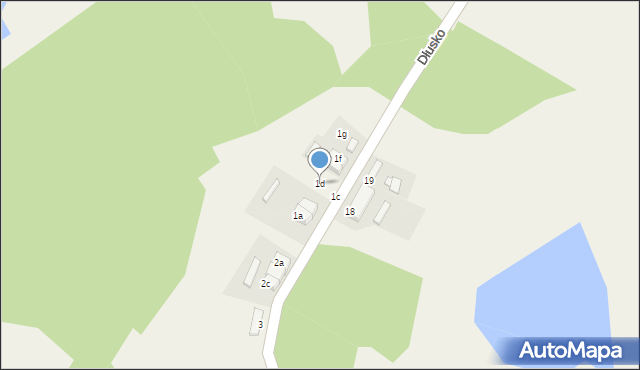 Dłusko, Dłusko, 1d, mapa Dłusko